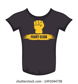 fight club logo with grunge orange man fist. MMA Mixed martial arts concept design template. Fighting club orange label for print on tee 