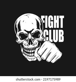 Fight Club Logo With Skull Face