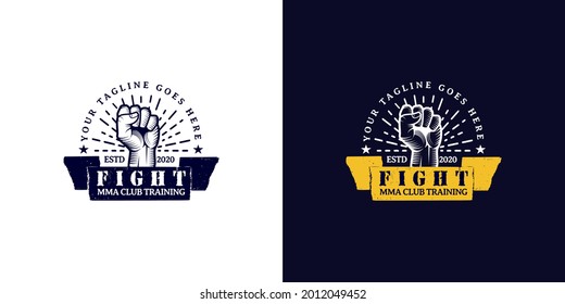 Fight club MMA Mixed martial arts fighting logo, karate, 