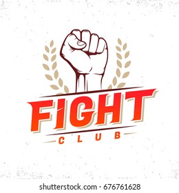 Fight Club Modern Logo!Fist With Laurel Wreath!