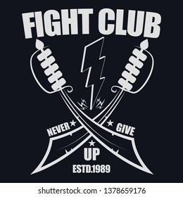 Fight club sport typography, t-shirt graphics, vectors