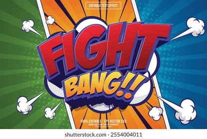 Fight comic Comic cartoon style 3D editable text effect