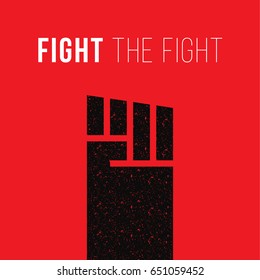 Fight the fight concept. Fist fight idea. Vector illustration of hand