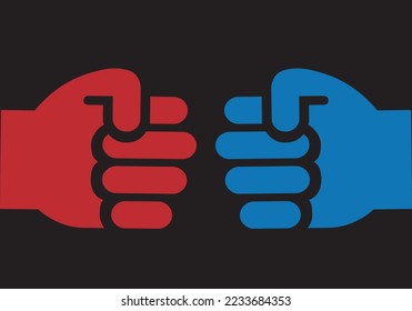
Fight, confrontation on two sides. Violence
