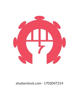 Fight corona virus, covid-19 vector logo icon, raised fist symbol