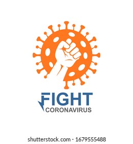 Fight Corona Virus Illustration Logo Design