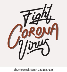 fight corona virus typography quotes