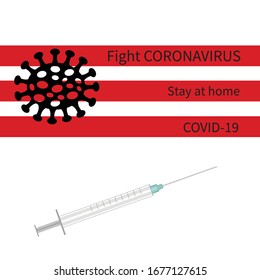 Fight coronavirus poster. Vector illustration.