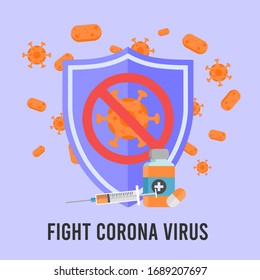 Vector de ilustración de la pantalla Coronavirus de combate