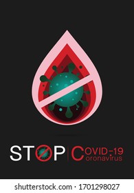 Fight Covid 19, covid-19 pandemic global warning,  coronavirus typography design logo black background vector illustration.