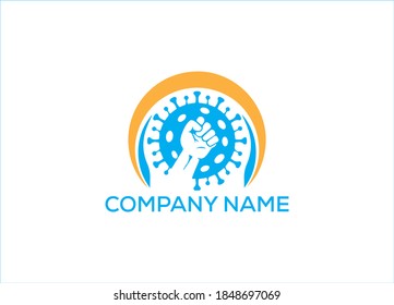 Fight Covid Or Fight Virus Logo Or Icon Design Vector Image Template