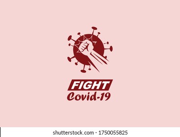 Fight Covid-19 With Sucker Punch Campaign Logo Symbol