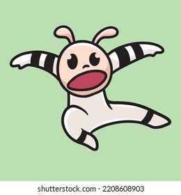 Fight Cute Cartoon Character Mascot Flat Design Cute Funny Fun