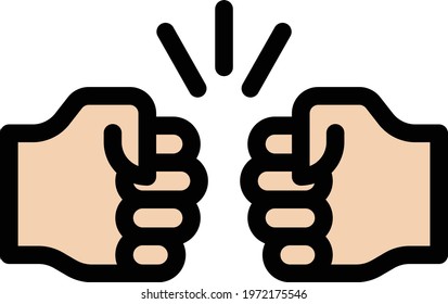 fight diversity vector line colour icon