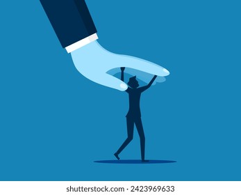 Fight the economic situation. Businessman resists the big boss 