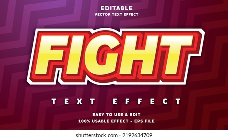 fight editable text effect with modern and simple style, usable for logo or campaign title