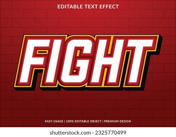 fight editable text effect template with abstract background use for business brand and logo