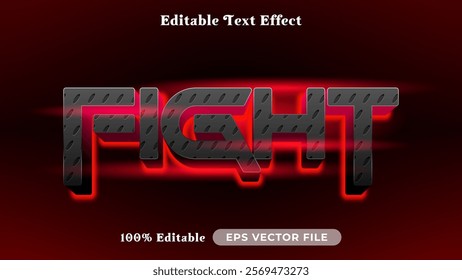 Fight editable text style effect, Glow 3D text style theme.