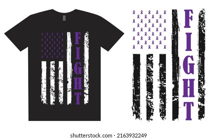 Fight Fibromyalgia Awareness USA Flag Design