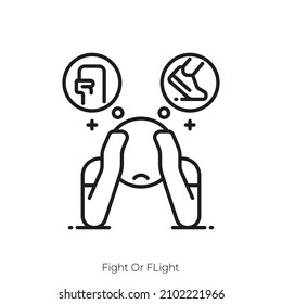 Fight Or FLight Icon. Outline Style Icon Design Isolated On White Background