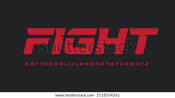 Fight font battle alphabet strike letters. Modern\
logo typography. Minimal dynamic typographic design. Sport letter\
set for power logo, headline, monogram and branding type. Isolated\
vector typeset