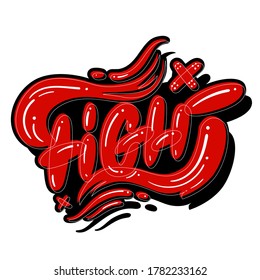 Fight. Hand lettering colorful text. Design template for greeting cards, invitations, banners, gifts, prints and posters.