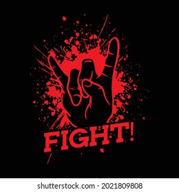 Fight hand vector poster design