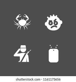 fight icon. 4 fight set with tough, cancer and soldier vector icons for web and mobile app