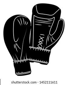 Fight Icon | Boxing Gloves Vector Illustration Silhouette