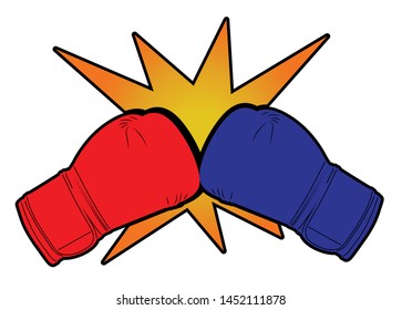 Fight Icon | Boxing Gloves Vector Illustration Silhouette