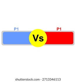 fight icon for game, player 1 and player 2