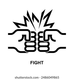 Fight icon. Man street  fight  isolated on background vector illustration.