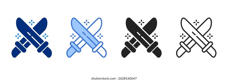 Fight Icon Set Multiple Style Vector Illustration