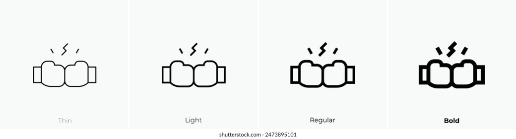 fight icon. Thin, Light Regular And Bold style design isolated on white background