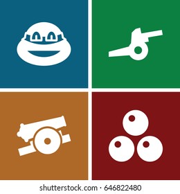Fight icons set. set of 4 fight filled icons such as ninja, cannon