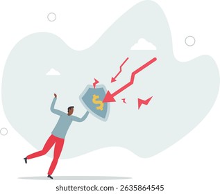 Fight with inflation or economic recession, protect wealth from crisis market loss, insurance or safety for interest rate hike. character life .