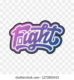 fight lettering vector