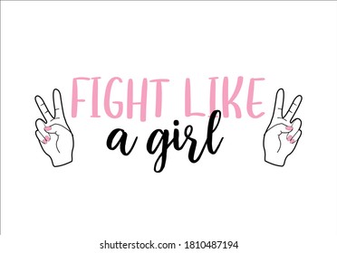 fight like a girl hand drawn 