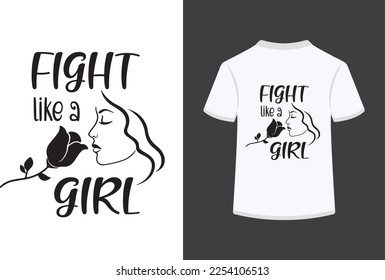 fight like a girl typography vector illustration.