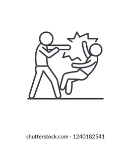 Fight line icon concept. Fight vector linear illustration, symbol, sign