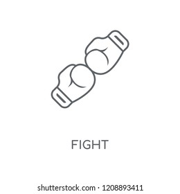 Fight linear icon. Fight concept stroke symbol design. Thin graphic elements vector illustration, outline pattern on a white background, eps 10.