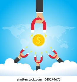 Fight for market share concept. vector illustration flat design.
