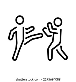 Fight, martial art, line symbol, vector editable stroke icon for user interface.