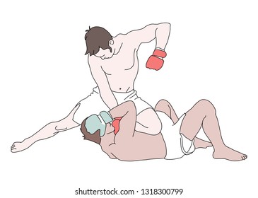 Fight MMA. Sport in doodle style