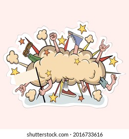 Moshpit-Slam-Comicwolke bekämpfen