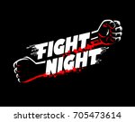 Fight night mma, wrestling, fist boxing championship for the belt event poster logo template with lettering