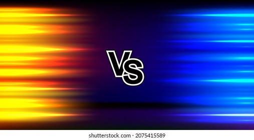 Fight night. Versus battle. Red blue versus gaming background design. VS for sports and fight competition.