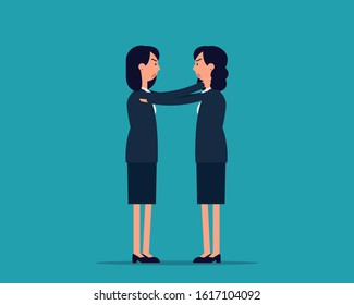 Fight opponents. Negotiations concept. Vector illustration in cartoon design.
