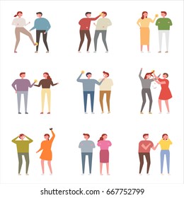 fight people character vector illustration flat design