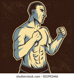 Fight pose. Isolated artwork object. Suitable for and any print media need.